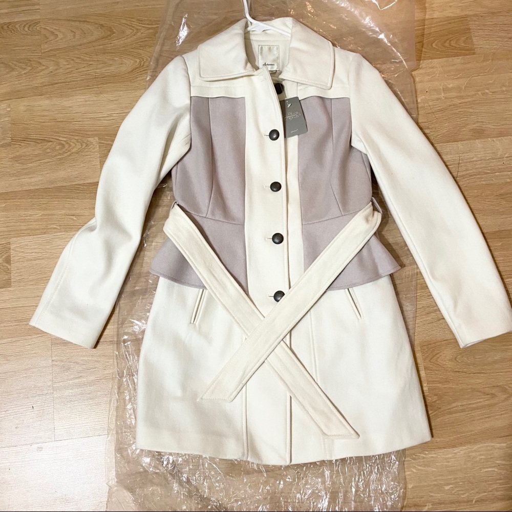 NWT Elevenses White Wool Coat Anthropologie 6 - Picture 5 of 8